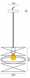 Toolight - Závesná stropná lampa Loft - čierna - APP201-1CP