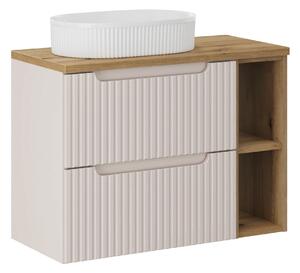 Comad Kúpeľňová skrinka s doskovým umývadlom SET-NOC B OAK 80 kašmír/dub coast evoke