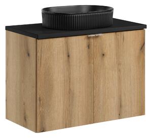 Comad Kúpeľňová skrinka s doskovým umývadlom SET-NOA B BLACK 80 dub coast evoke