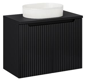 Comad Kúpeľňová skrinka s doskovým umývadlom SET-NOB B BLACK 80 II čierna mat
