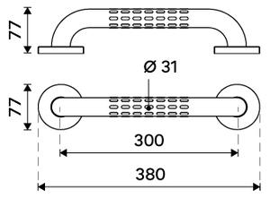 Nimco Nerezové madlo rovné 300 mm - BMC 9030-90, čierne