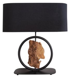 Dizajnová stolná lampa Factor 55 cm čierna - akácia