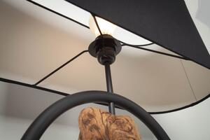 Dizajnová stolná lampa Factor 55 cm čierna - akácia