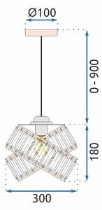 Toolight - Závesná stropná lampa Organ - čierna/ružovo zlatá - APP1105-1CP