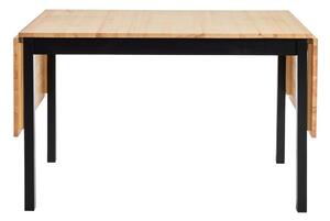 Borovicový rozkladací jedálenský stôl s čiernou konštrukciou Essentials Brisbane, 120 (200) x 70 cm