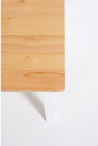 Borovicový rozkladací jedálenský stôl s bielou konštrukciou Essentials Brisbane, 120 (200) x 70 cm