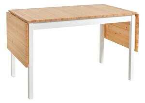 Borovicový rozkladací jedálenský stôl s bielou konštrukciou Essentials Brisbane, 120 (200) x 70 cm