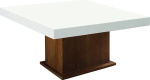 Konferenčný stolík Kacper - drevo D3 / biely vysoký lesk