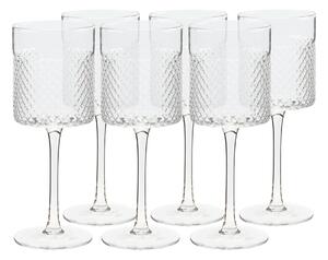 KONDELA Poháre na víno, set 6 ks, 410 ml, číra, AVEIRO TYP 2