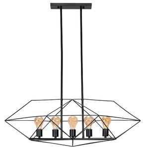Toolight - Závesná stropná lampa Reno - čierna - APP1037-5CP