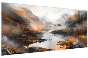 Obraz - Maľba horskej krajiny (120x50 cm)