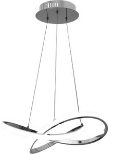 Toolight - Závesná stropná lampa Ring LED s diaľkovým ovládaním - chróm - APP389-CP