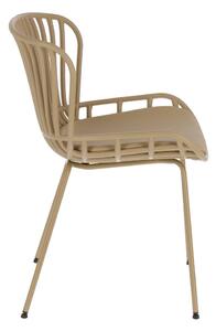 Béžová záhradná stolička s oceľovou konštrukciou Kave Home Surpik