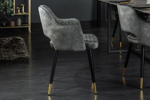 Dizajnová stolička Laney sivozelený zamat