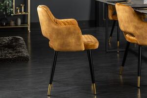 Dizajnová stolička Laney horčicovožltý zamat