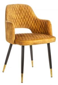 Dizajnová stolička Laney horčicovožltý zamat
