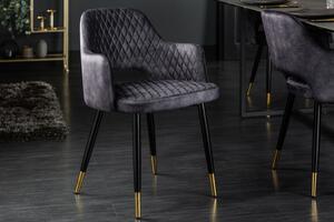 Dizajnová stolička Laney sivý zamat