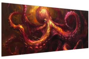 Obraz - Chobotnica, olejomaľba (120x50 cm)