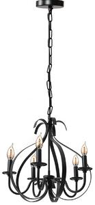 Toolight - Závesná stropná lampa Rustik - čierna - APP255-5CP
