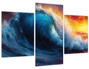 Obraz - Vlna v západu slnka (90x60 cm)