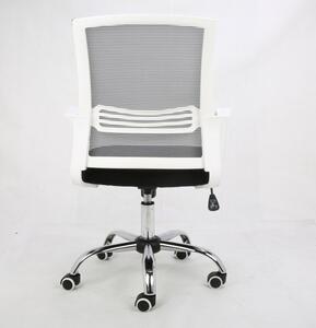 Kancelárska stolička s podrúčkami Apolo - sivá / čierna / biela