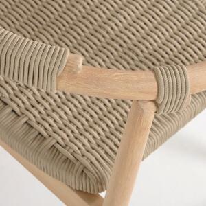 Záhradná stolička z eukalyptového dreva s béžovým výpletom Kave Home Majela