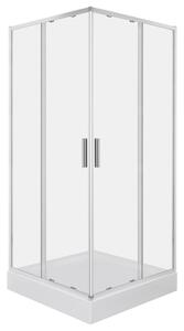 Novoterm Štvorcový sprchovací kút NV-Solid SQ CHR 80, chróm/transparent - bez vaničky