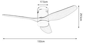 ZEVENTI - LED stropný ventilátor PADUA LED/18W/230V Wi-Fi Tuya biela/hnedá + diaľkové ovládanie