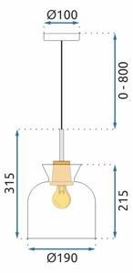 Toolight - Závesná stropná lampa Verto - čierna - APP1182-1CPA