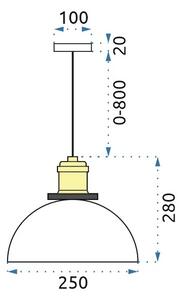 Toolight - Závesná stropná lampa Verto C - transparentná - APP046-1CP