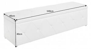 Dizajnová lavica Spectacular 140 cm biela koženka