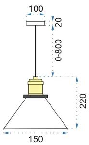 Toolight - Závesná stropná lampa Verto D - čierna - APP048-1CP