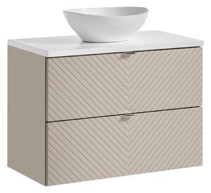 Comad Kúpeľňová skrinka s doskovým umývadlom SET-VIC B WHITE 80 kašmír/biela