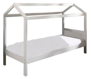KONDELA Impres 90 drevená jednolôžková posteľ s roštom biela
