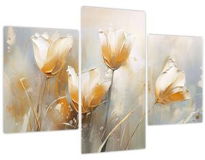 Obraz - Maľba tulipánov (90x60 cm)