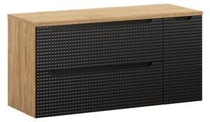 Comad Kúpeľňová skrinka pod doskové umývadlo set Luxor Black II. 120 čierna/dub olejovaný