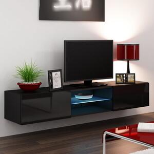 CAMA MEBLE Nástenný TV stolík VIGO 180 GLASS Farba: čierna/biela