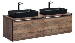 Comad Kúpeľňová skrinka s doskovými umývadlami set Santa Fe Oak 160 dub santa fe vintage
