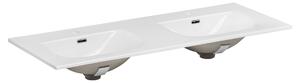 Comad Nábytkové keramické dvojumývadlo SKY 120D-8099, 121x46 cm, biela lesklá