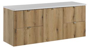 Comad Kúpeľňová skrinka pod umývadlo na dosku set Nova Oak 140 dub coast evoke/biela