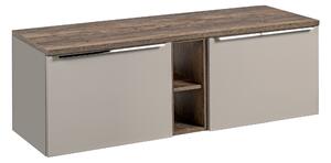 Comad Kúpeľňová skrinka pod doskové umývadlo set Santa Fe Taupe 140 sivohnedá/dub santa fe