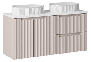 Comad Kúpeľňová skrinka s doskovými umývadlami set Nova Cashmere 120 kašmír/biela