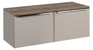 Comad Kúpeľňová skrinka pod doskové umývadlo set Santa Fe Taupe 120 sivohnedá/dub santa fe
