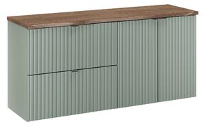 Comad Kúpeľňová skrinka pod doskové umývadlo set Line Reed Green 120 zelená/dub cassela