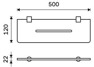 Nimco Polica IXI, 50 cm BORMO čierna - BRC X450-90