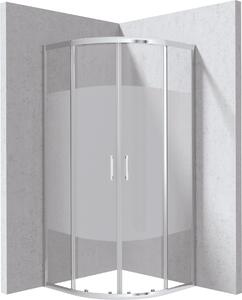 Deante Štvrťkruhový sprchovací kút Funkia Evo 90x90 cm, vzor pás - KYP 0E99P, chróm - bez vaničky