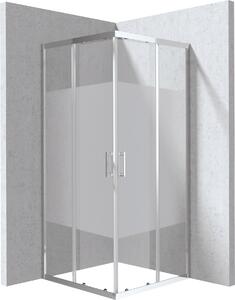 Deante Štvorcový sprchovací kút Funkia Evo 80x80 cm, vzor pás - KYC 0E88P, chróm - bez vaničky