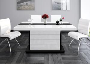 HUBERTUS Jedálenský stôl PIANOSA bielo/čierny