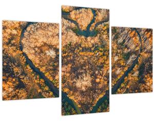 Obraz - Rieka v tvare srdca (90x60 cm)