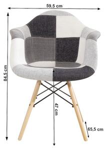 Jedálenská stolička Kubis New - vzor patchwork / buk
